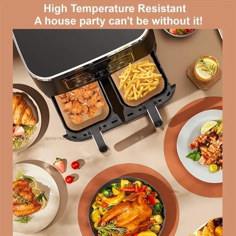 Air Fryer Cooking Baking Paper for Ninja Dual XL Foodi AF300 AF400 AF451 Disposable Paper Liner Mold Grill Cooking Accessories