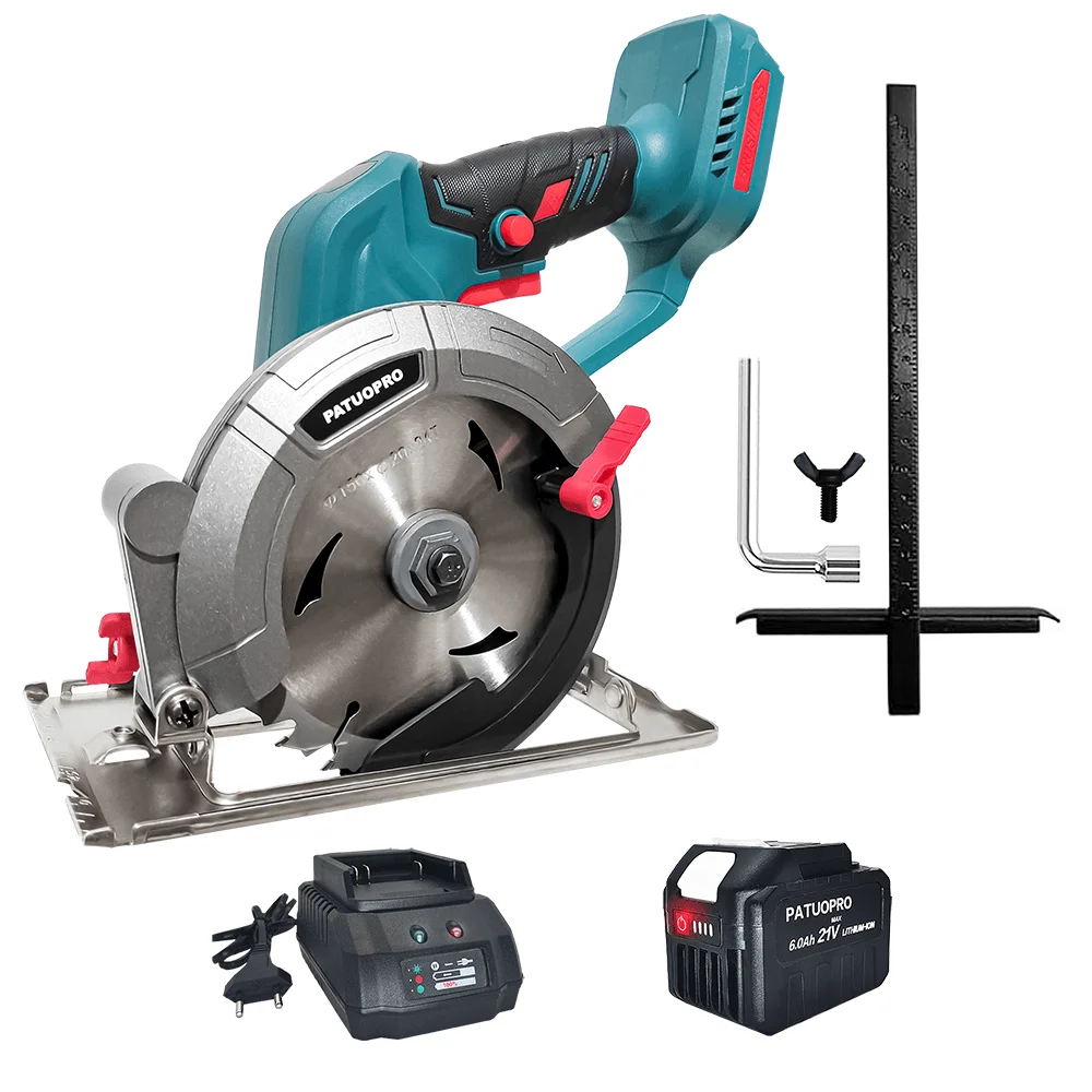 150mm Borstelloze Elektrische Cirkelzaag 6-Inch Snoerloze Handbediende Verstelbare Elektrische Zaag Houtsnijmachine voor Makita 18V Accu