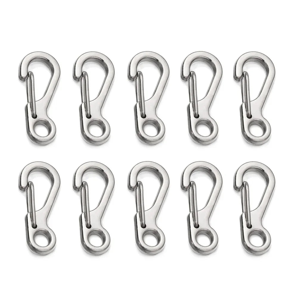 4-10Pcs Mini Spring Carabiners Set Outdoor EDC Keychain Camping Rope Clasps Tactical Survival Hooks Paracord Clips