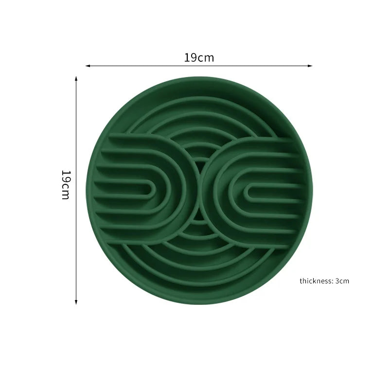 19cm Round Silicone Dog Slow Feeder Mat Pet Licking Mat with Suction Cups Anti-choking Dog Slow Feeding Pad Dog Accessories