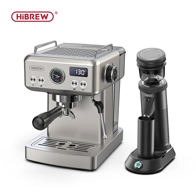 HiBREW 20Bar Halfautomatische Espressomachine Temperatuur instelbaar 58mm Filterdrager Koud/Warm Koffiezetapparaat Metalen behuizing H10A