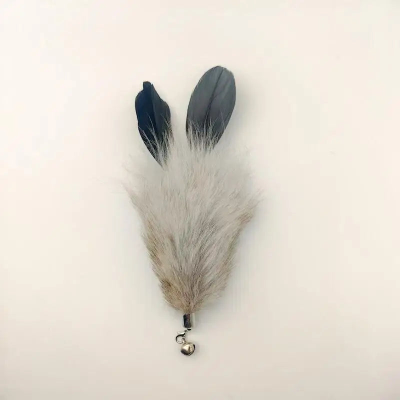 2 têtes de rechange en plumes pour jouet interactif pour chat et chaton