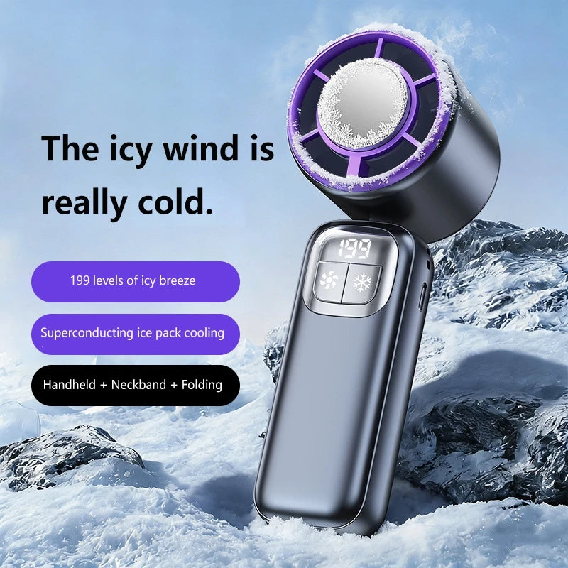 Lenovo Handheld Ventilator 199 Hoge Snelheid Koeling Ice Cooler Oplaadbaar USB Borstelloze Motor Turbo Jet Fan voor Buiten Reizen Kantoor