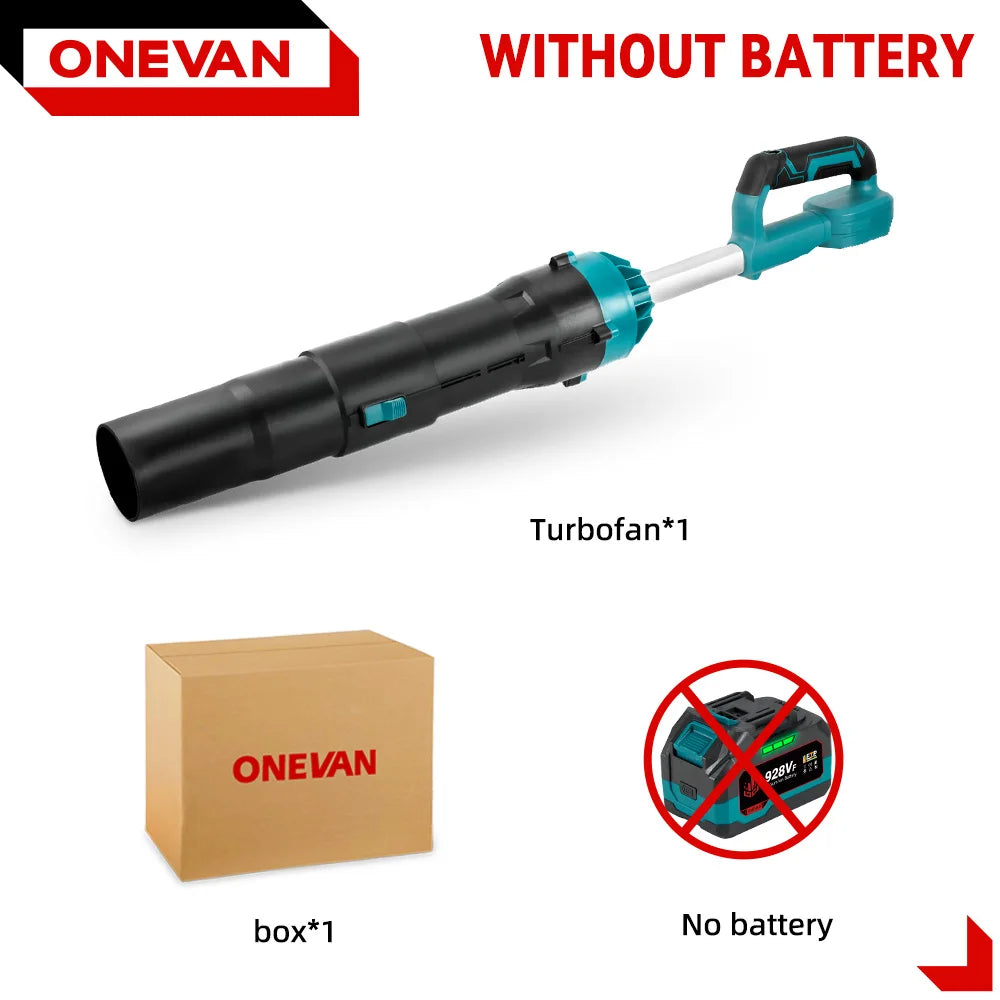 Souffleur électrique à jet turbo ONEVAN sans balais 8000W, 400M/S, souffleur d'air sans fil pour dépoussiérage, compatible avec batterie Makita 18V