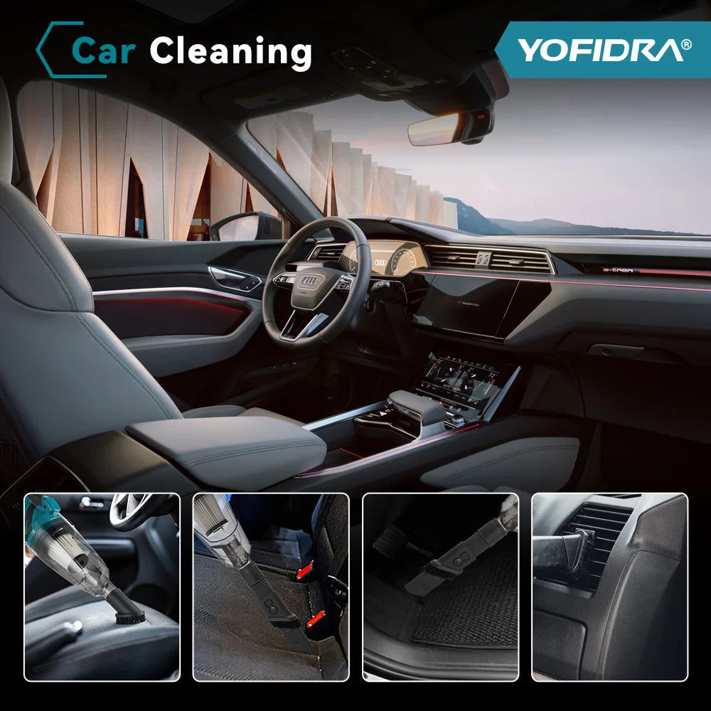 Aspirateur électrique portatif sans fil YOFIDRA 1500 W, outil de nettoyage rechargeable pour la maison, la voiture et les poils d'animaux, pour batterie Makita