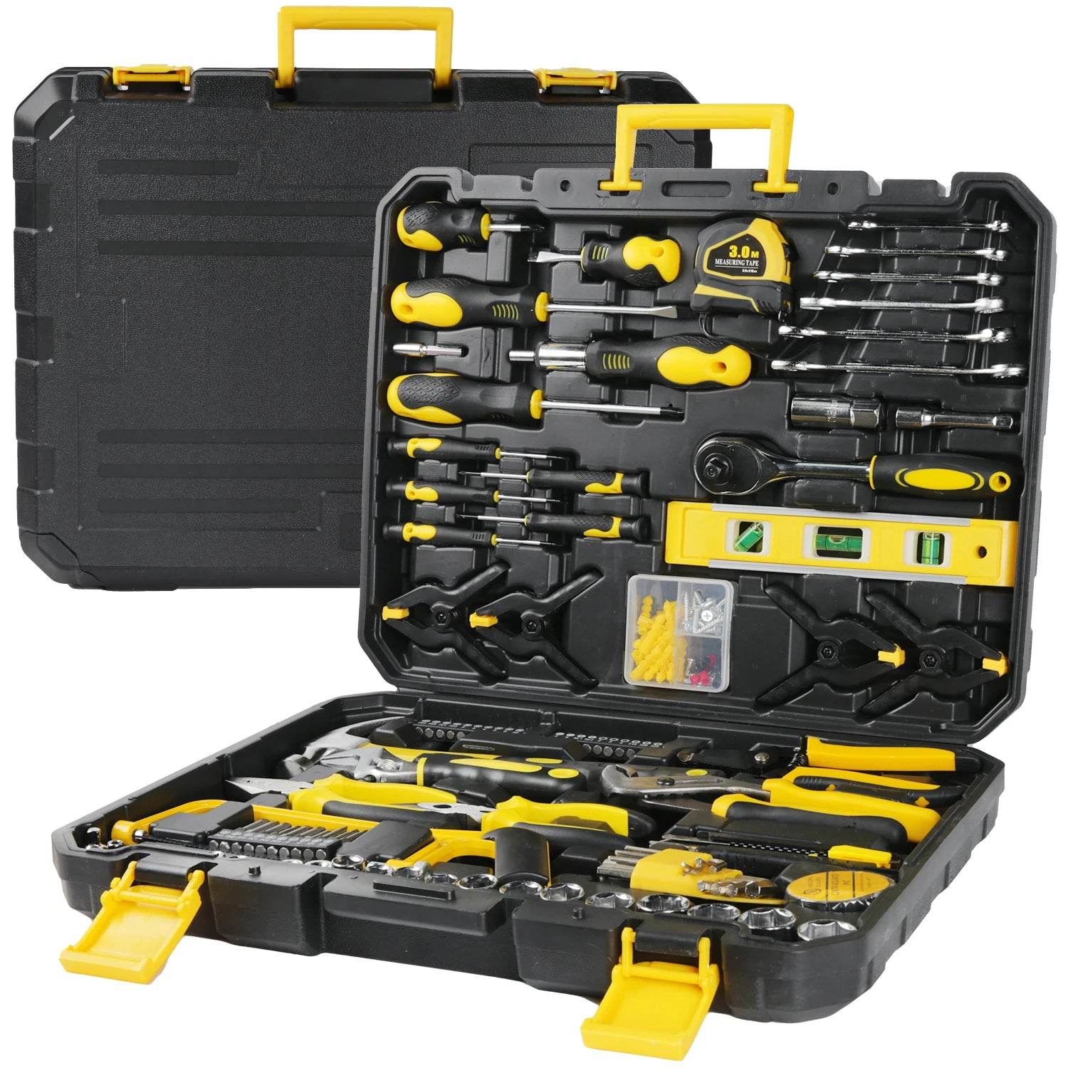158PCS Socket Wrench Set,Auto Repair Tool Kit with Plastic Toolbox, Combination Ratchet Spanner&Mixed Hand Tools for Car Repair - Quality Shopping Centre