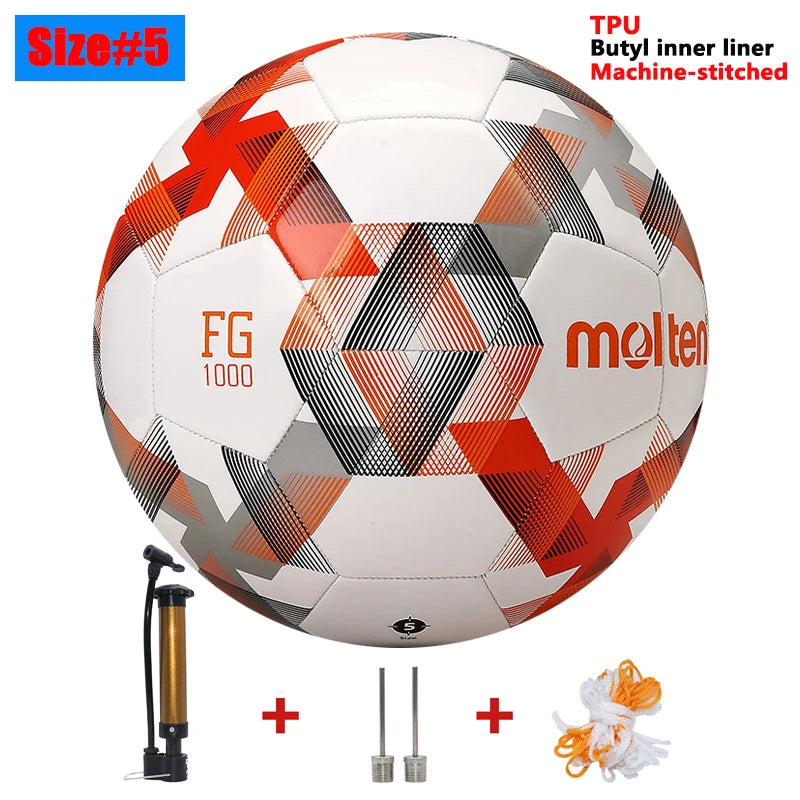 2026 Molten Soccer Ball Size 5 High Quality PVC/TPU with Pump for Outdoor Football Training and Match Game - Quality Shopping Centre