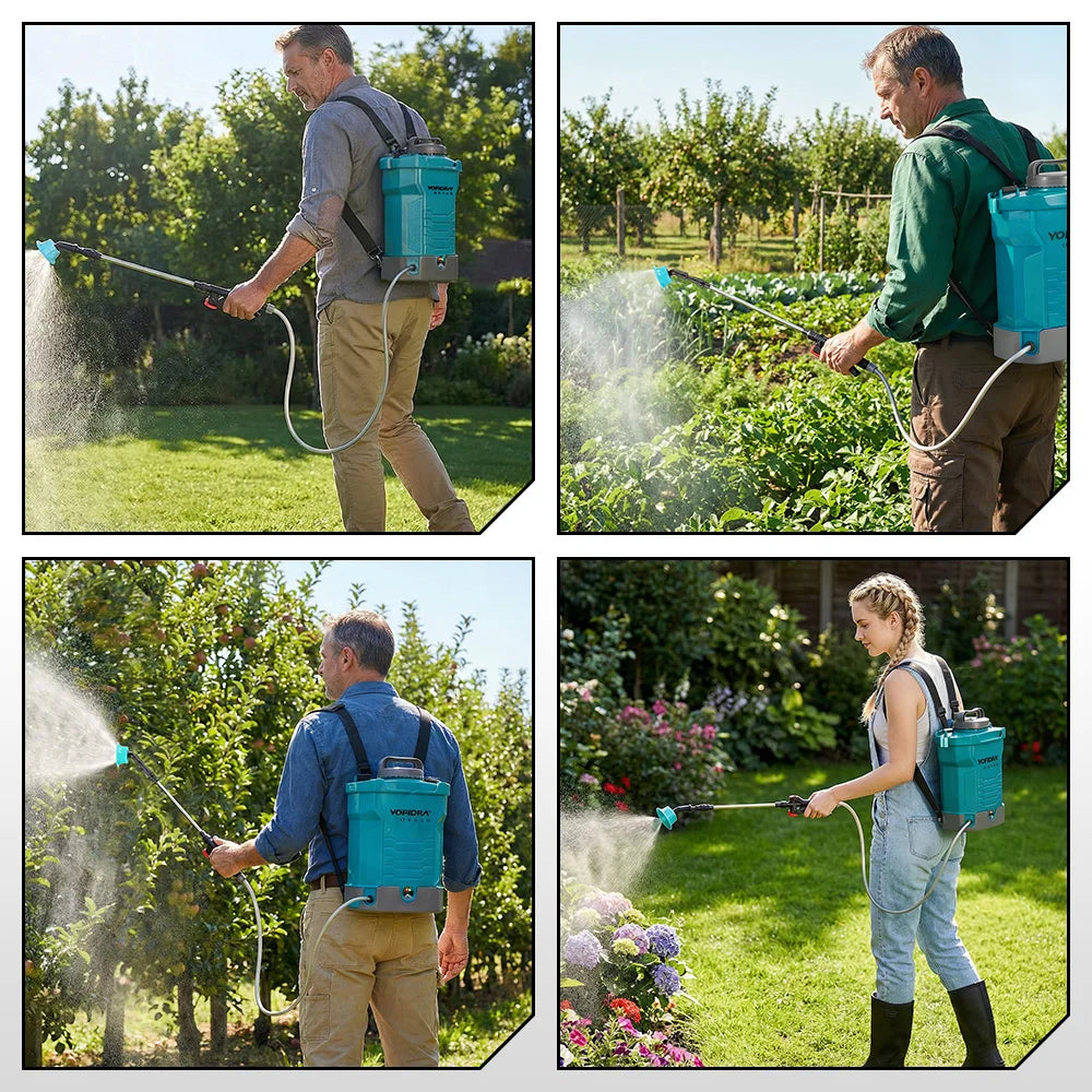 YOFIDRA 60PSI 4L/MIN Elektrische Lithiumspuit 10L Rugspuit met Hoge Capaciteit voor Tuin en Gazon Irrigatie Gereedschap