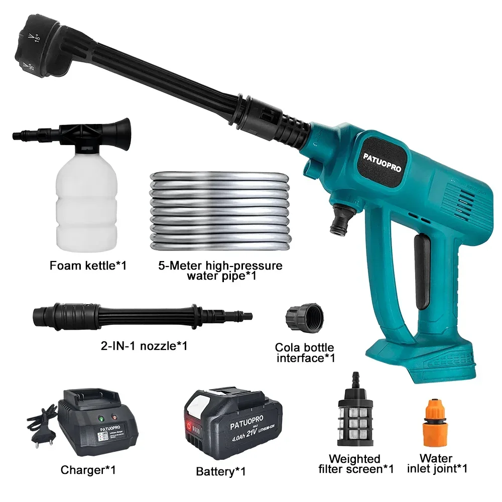 Cordless Electric High Pressure Washer Handheld 6IN1 Spray Nozzle Car Wash Water Gun Garden Spray Gun For Makita 18V Battery