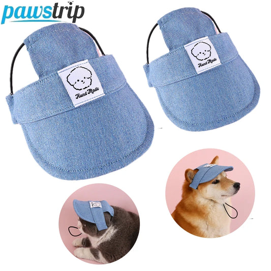 Dog Hat with Ear Holes Adjustable Baseball Cap for small medium dogs Sun Hat Outdoor Hiking Pet Hat Dog Accessories