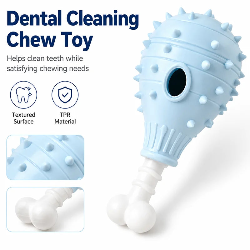 Dog Treat Dispensing Toy TPR Chicken Leg Chew Toy Dental Cleaning Bite Resistant Puppy Interactive Feeder Toy Pet Supplies