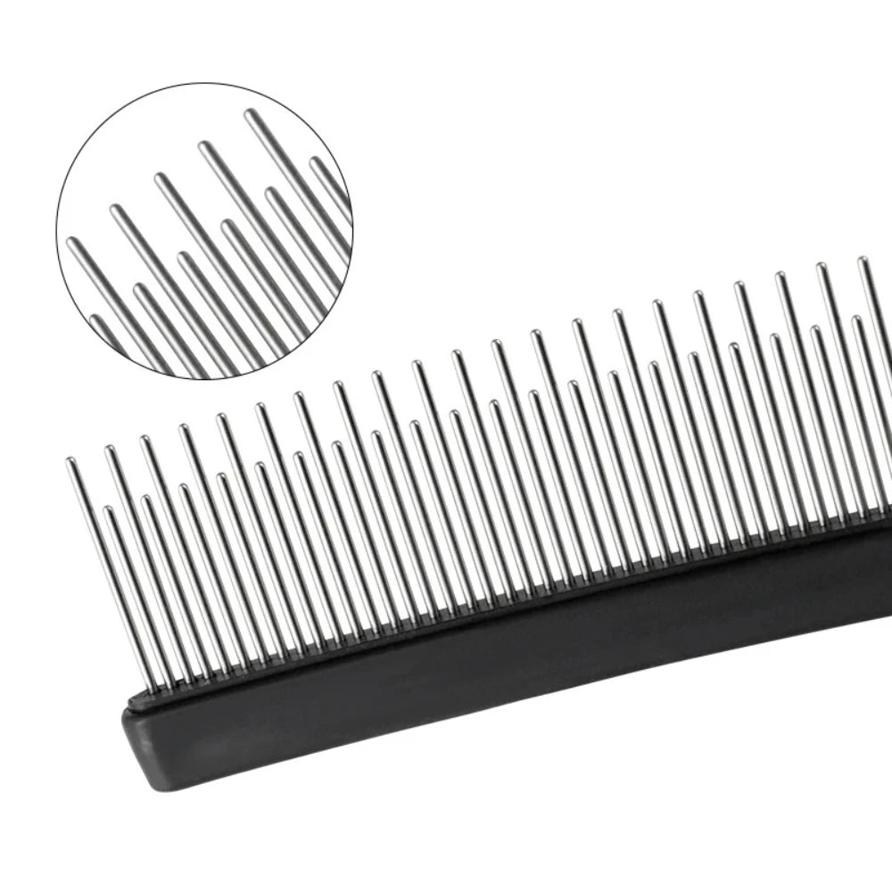 Lot de 3 brosses épilatoires en acier inoxydable pour chiens et chats, peigne de toilettage double face pour animaux avec dents longues et courtes pour le brossage des poils