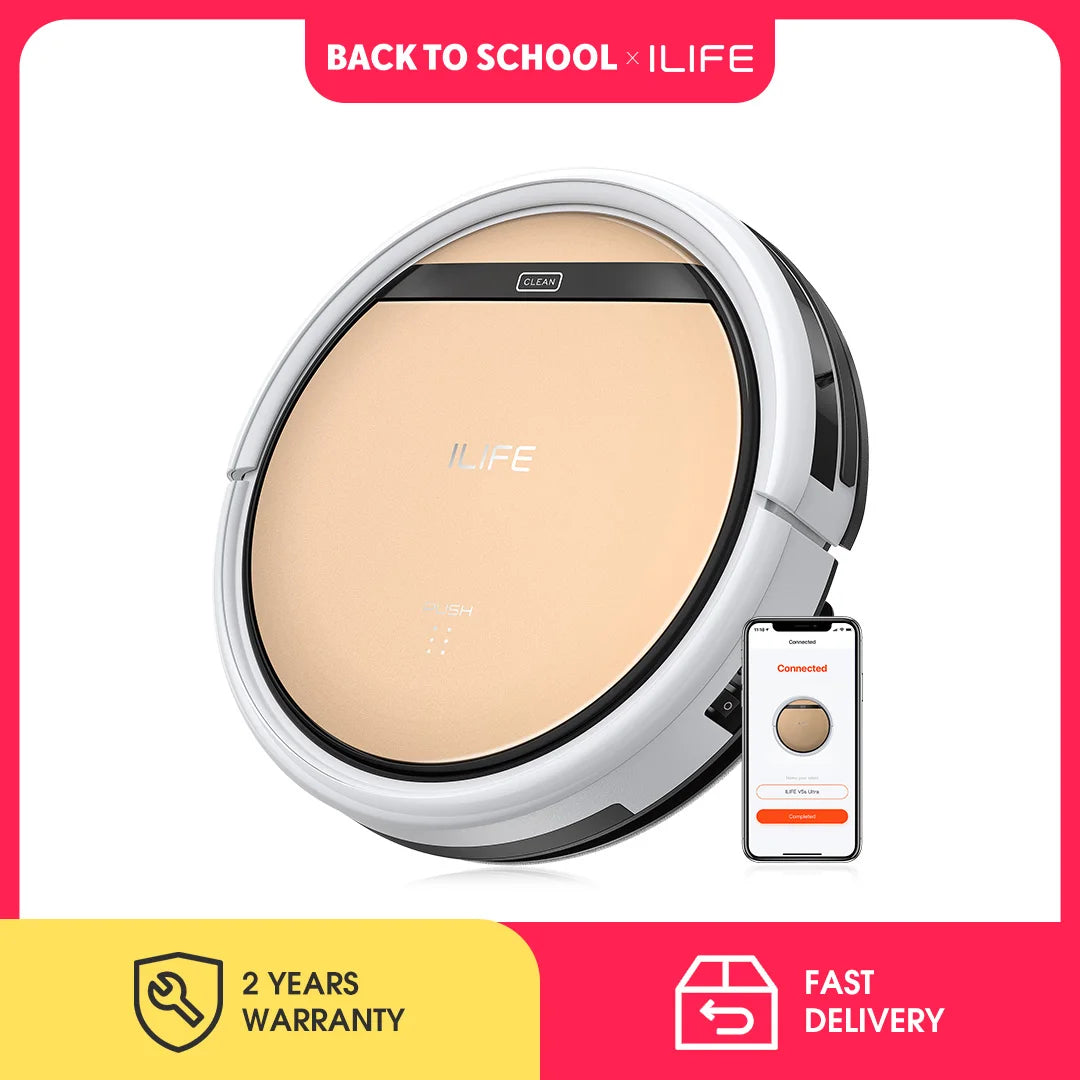 ILIFE V5s Ultra Robot Vacuum and Mop Combo, 4000Pa Suction, App / Remote Control, Map Creation, Schedule Cleaning