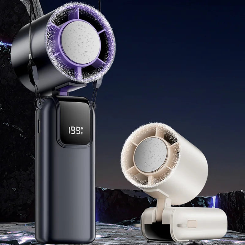 Lenovo handventilator, opvouwbaar, USB-oplaadbaar, 199 snelheden, krachtige draagbare miniventilator voor binnen en buiten