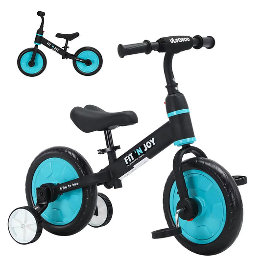 UBRAVOO Fit 'n Joy Toddler Training Bicycle 4-in-1 Balance Bike with Pedals & Training Wheels for Boys Girls Ages 2-4 - Quality Shopping Centre
