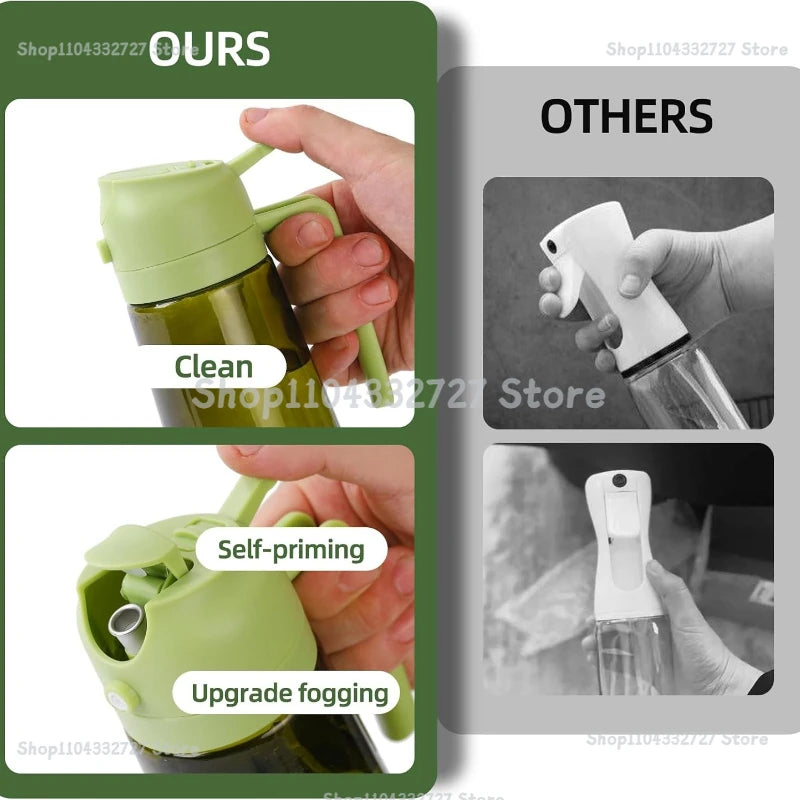 Oil Sprayer for Cooking Oil Spray Bottle 2-in-1 Olive Oil Dispenser Sprayer Kitchen Items and Accessories Camping Tool Spice Jar