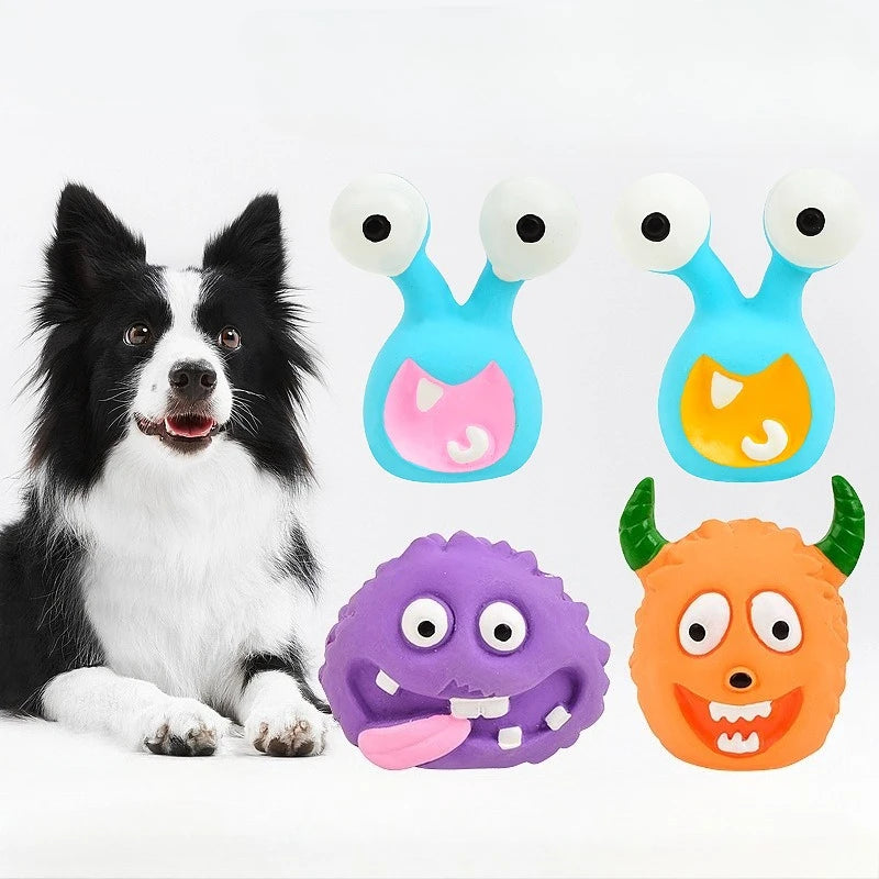 Huisdier Latex Speelgoed Cartoon Alien Monster - Hondenkauwspeeltje, Bijtbestendig, Piepend, voor Puppy's Kleine Honden, Tandjes Reiniging