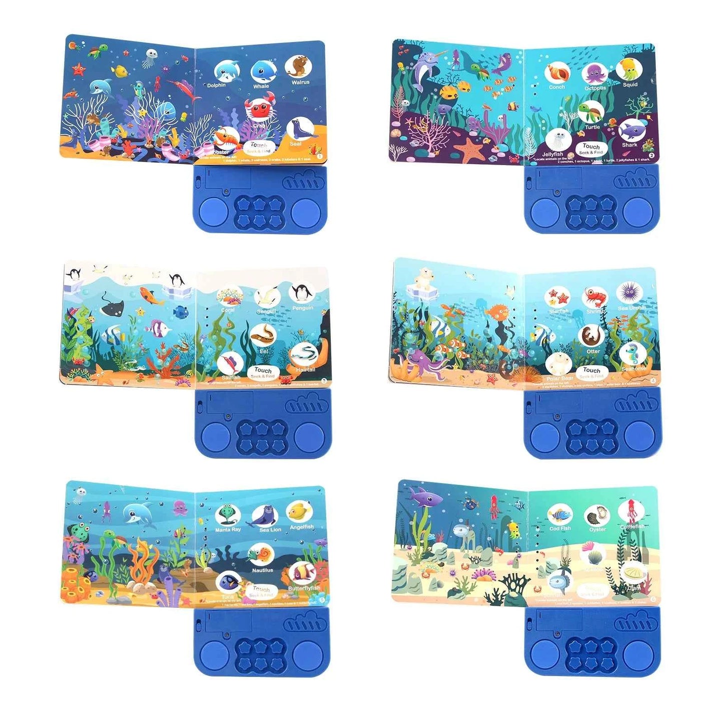 Kids Interactive Audio Books with Melody & Lights - Educational Pre-school Toys with Drum Sounds and Animal Themes