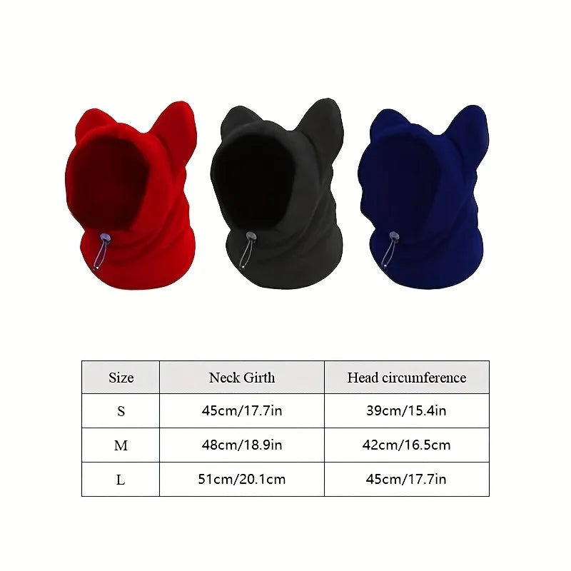Winter Warm Pet Dog Hat Windproof French Bulldog Hat Dog Neck And Ear Protection Hats Outdoor Puppy Scarf Pet Supplies