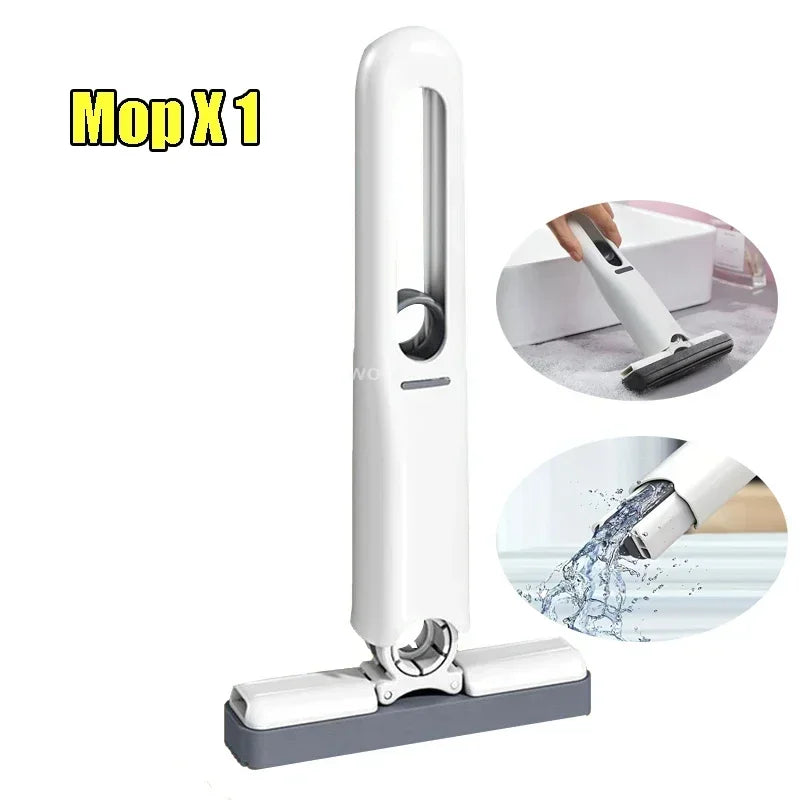 Mini Cleaning Powerful Squeeze Mop Folding Home Cleaning Mops with Self-squeezing Floor Washing Mops Desk Window Car Clean Tools