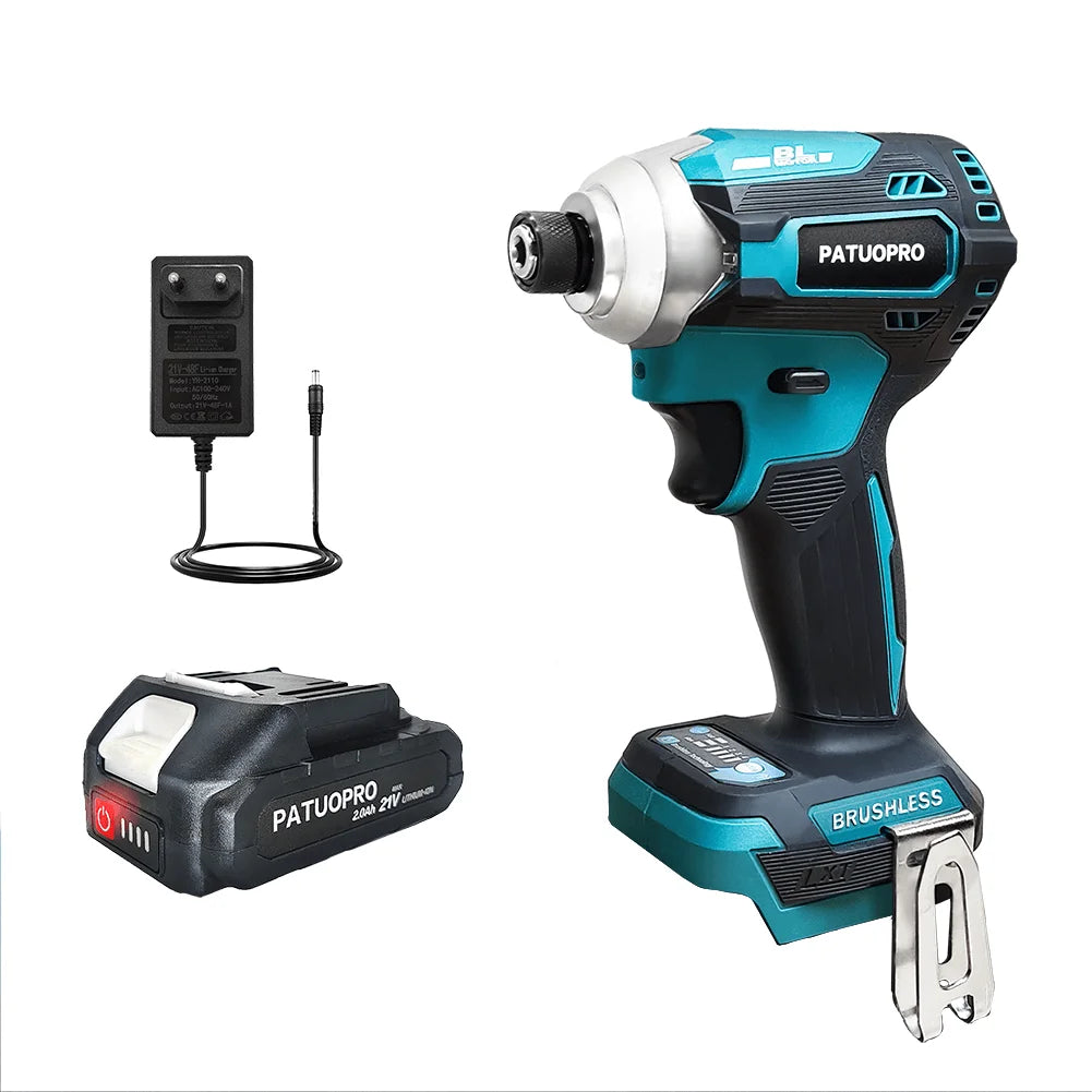 220N.M Cordless Electric Screwdriver Brushless Electric Impact Driver Wrench Rechargable Drill Driver For Makita 18v Battery