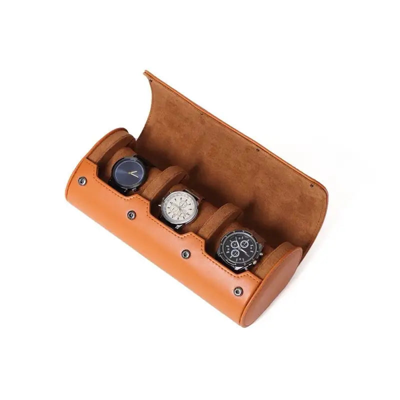 Watch Roll Travel Case Watch Box Organizer for Men with 1/2/3 slots Watch Display Storage Portable Watch Rolls PU Leather Cases