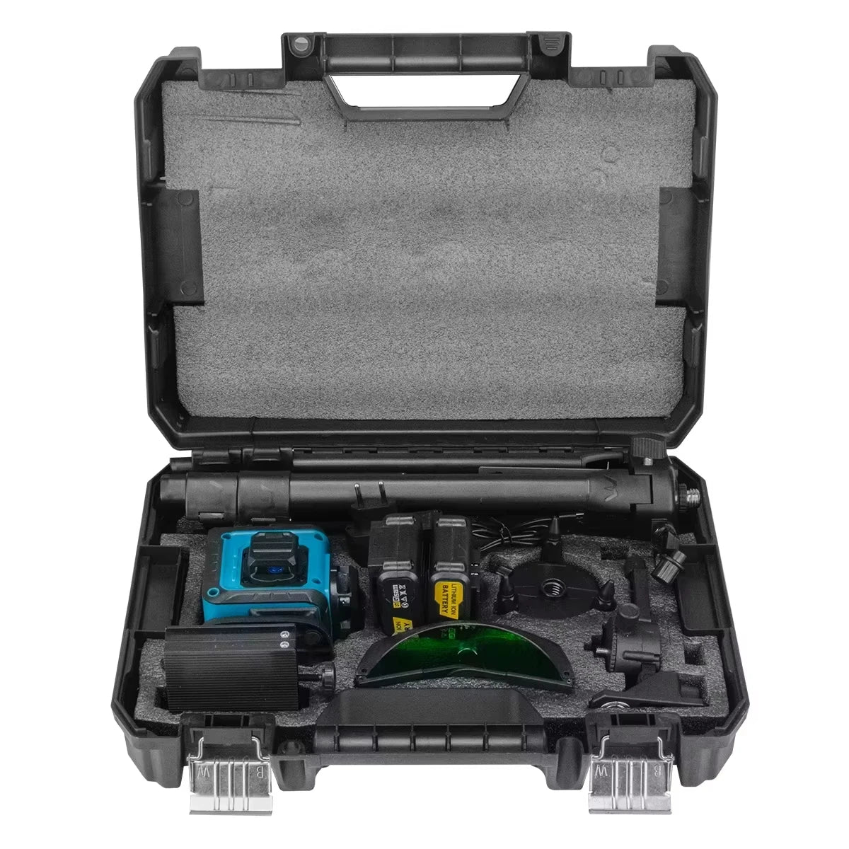 Gisam 4D 16-lijns 360° zelfnivellerende laserwaterpas met statief en koffer, professioneel horizontaal en verticaal lasermeetinstrument