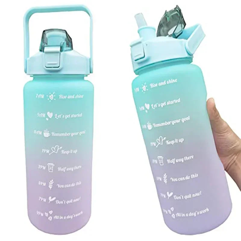 Sports Water Bottle 2 Liters Bottle Drinking Plastic Large Portable Travel Fitness Cup High Value Big Fat Cup Adult Universal