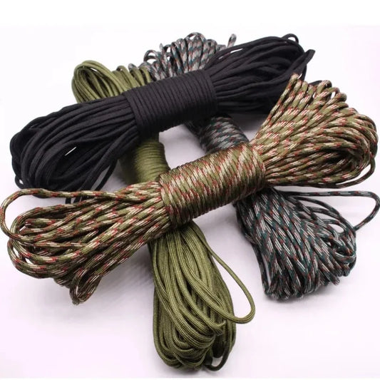 Corde de parachute Paracord 550, 5/15/30 m, diamètre 4 mm, 7 brins, accessoires de camping, cordon extérieur pour randonnée et survie