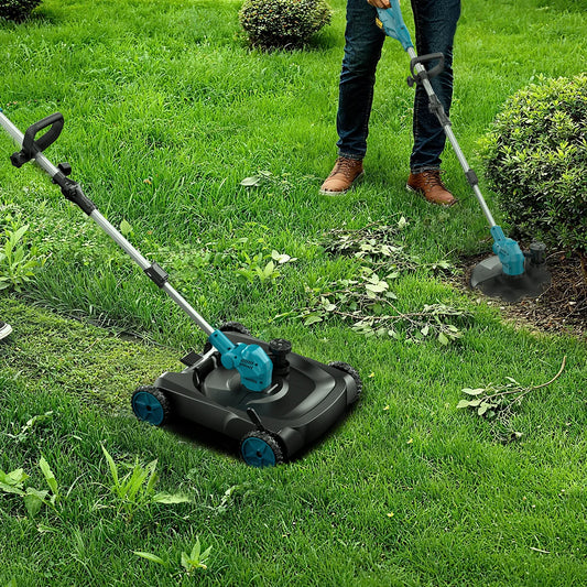 Gisam Cordless Electric Lawn Mower 3in1 Brushless Foldable Grass Trimmer 12Inch Garden Pruning Tool For Makita 18V Battery Pin