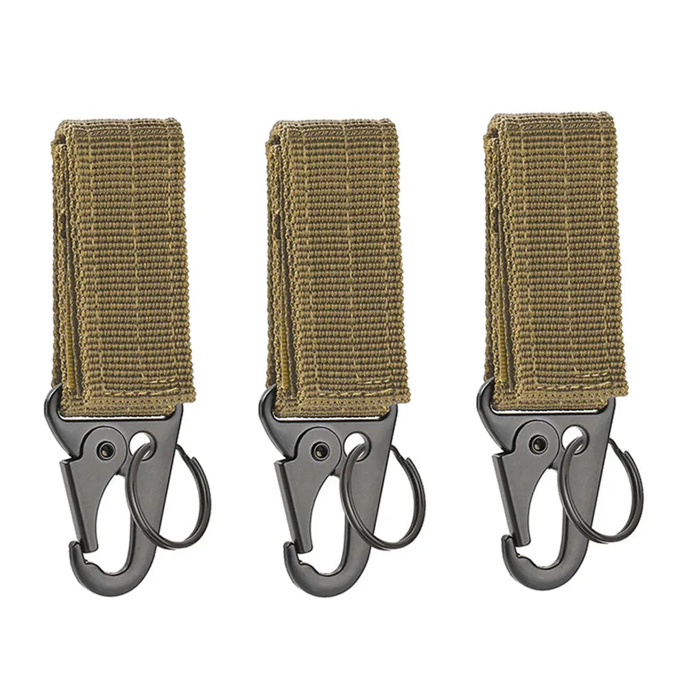 3 Pcs Tactical Carabiner Outdoor EDC Keychain Keys Holder Camping Backpack Belt Hook Hanging Buckle Muilter Clip