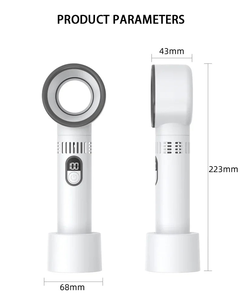 Nouveau ventilateur portable d'extérieur Lenovo avec écran LED, mini ventilateur de batterie rechargeable à 100 niveaux de contrôle libre, haute vitesse