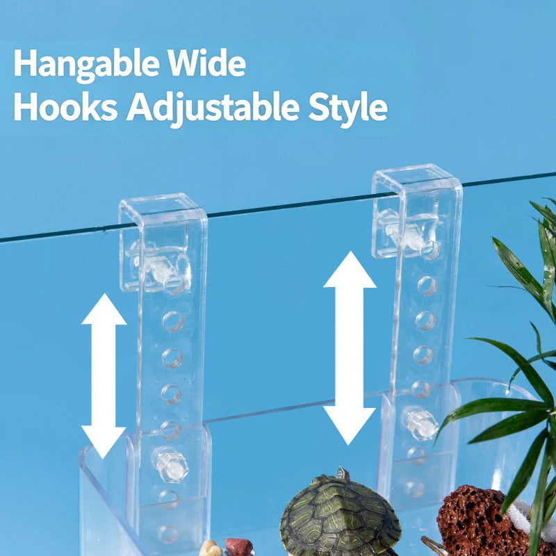 Acrylic Turtle Climbing Basking Tortoise Sun Drying Platform Transparent Turtles Floating Basking Platform with Feeding Area