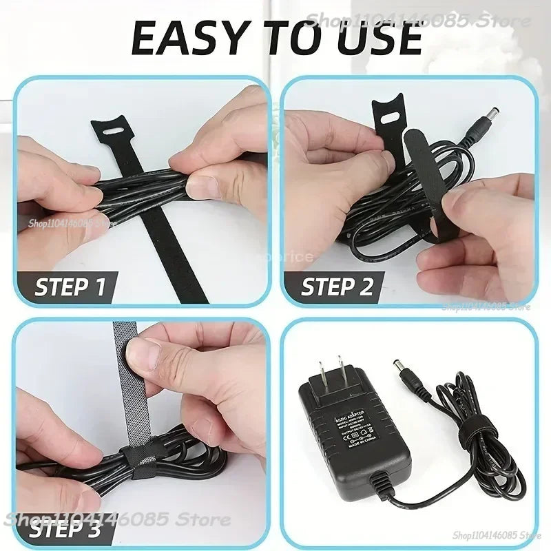 Cable Ties Reusable Flanges Straps Reusable Cable Ties Cable Plastic Flanges Nylon Hook Loop Straps Wrap Zip Black