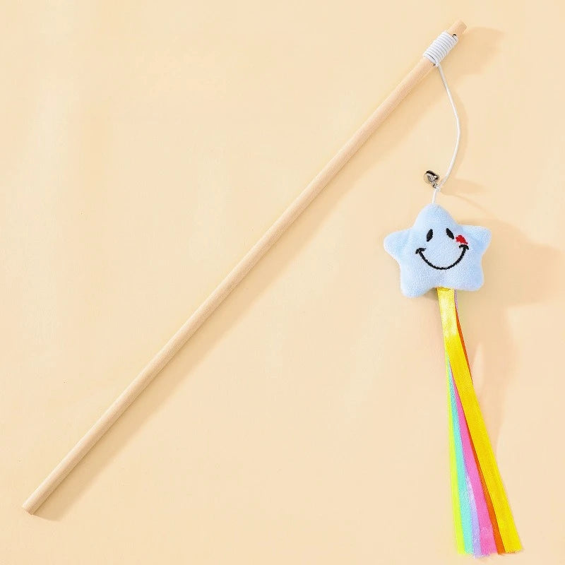 Cat Toys Wooden Toy for Cats Teaser Stick Bite Resistant Tortoise Cat Toys Interactive Durable Cats Toy with Bell Pet Products