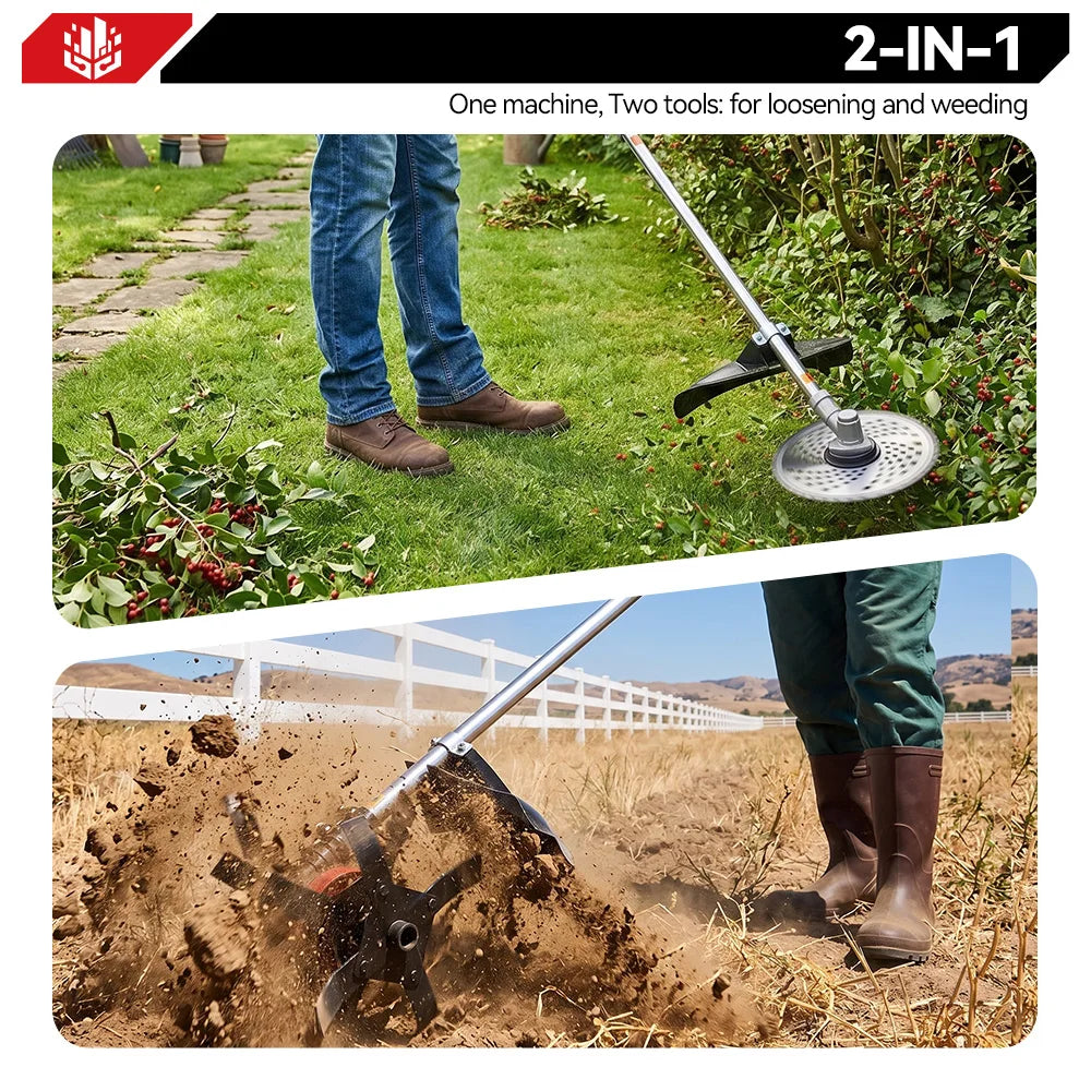 Motoculteur et bineuse électrique sans fil 2 en 1 ONEVAN, 9 pouces, outil de jardinage pour batterie Makita 18V