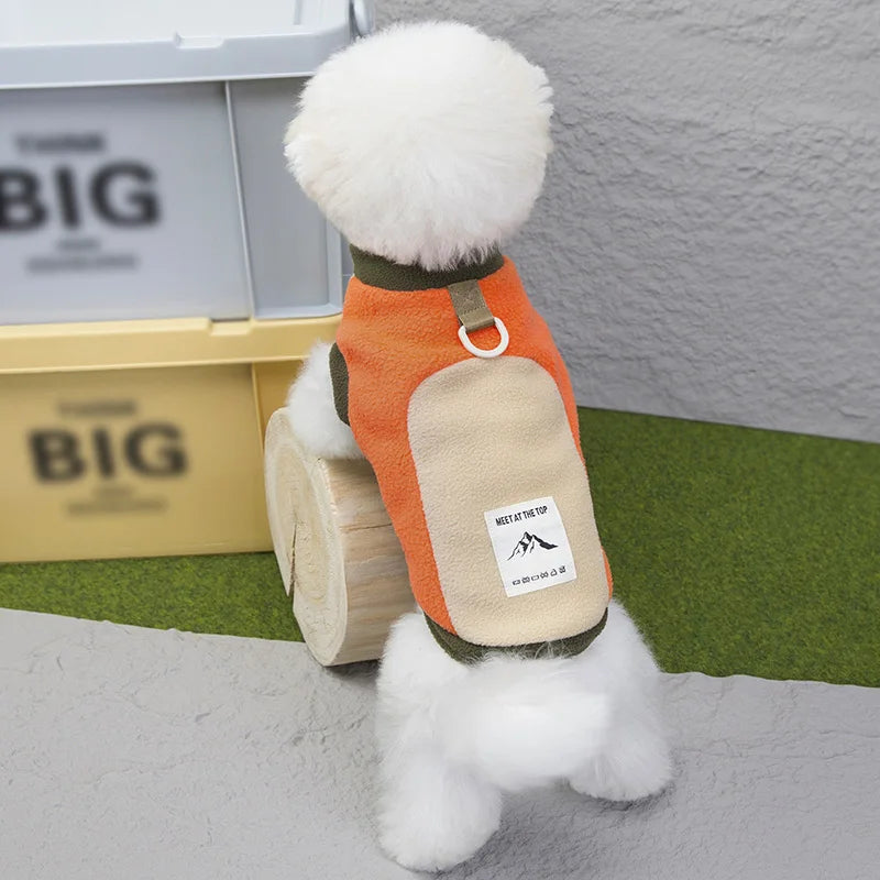 Winter Warm Pet Dog Coat with D-Ring Fleece Dog Clothes for Small Medium Dogs Puppy Clothes Outfit Dog Accessories