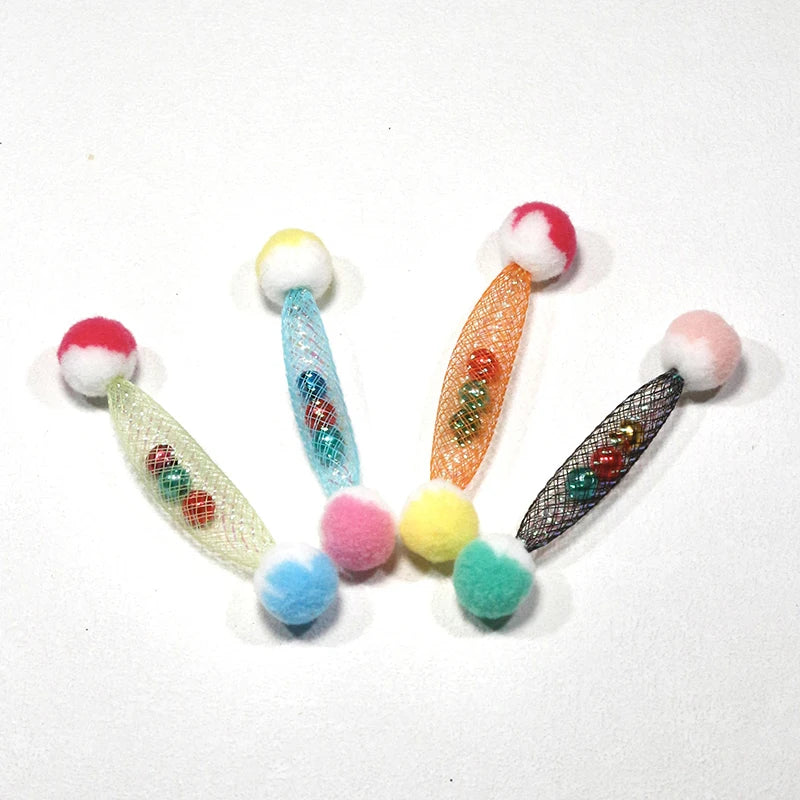 3/5 PCs Funny Cat Spring Toys with Bells Interactive Cat Sounding Tease Toy Random Color Kitten Teaser Toy Cat Accessories