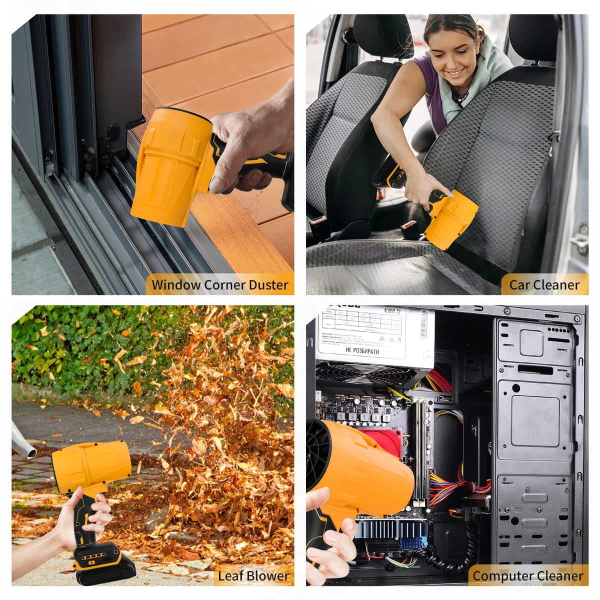 Elektrische draadloze bladblazer stofblazer 30000RPM borstelloze hogesnelheids handmatige jet-ventilator luchtblazer voor Dewalt 20V accu pin
