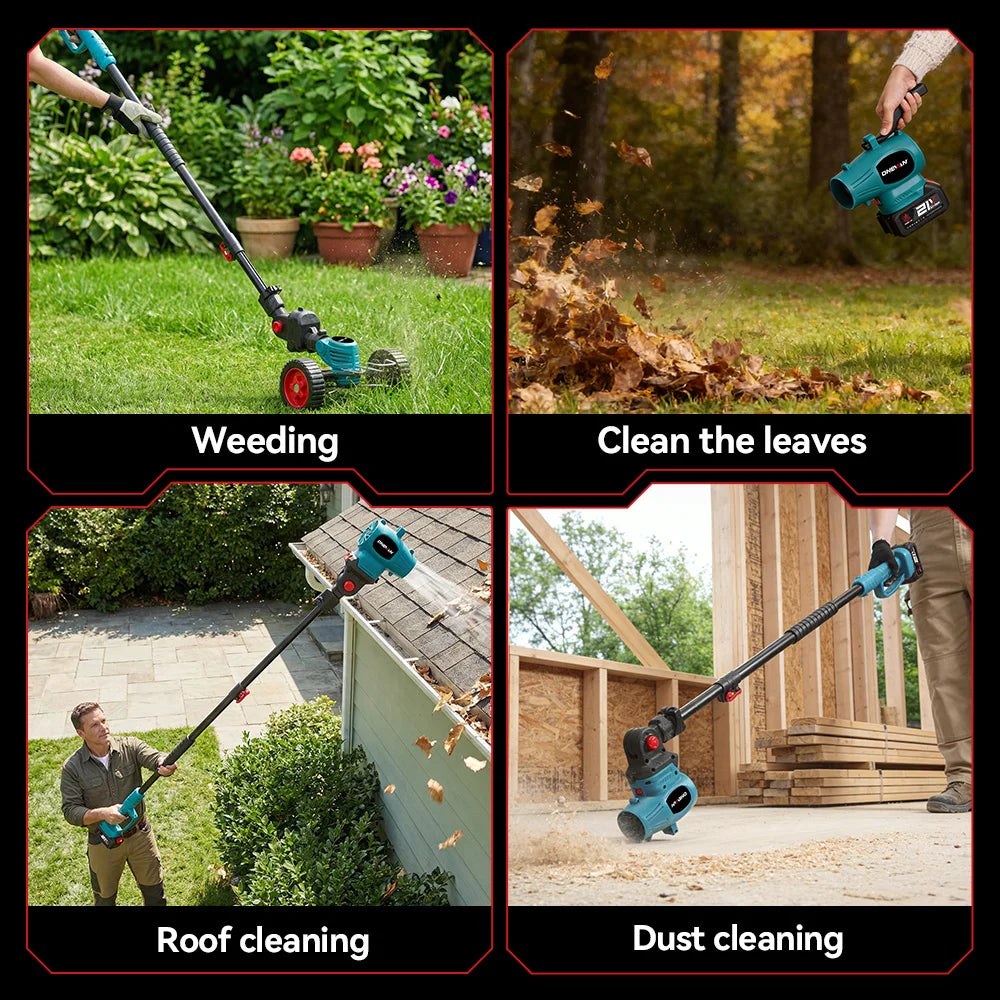 ONEVAN 3-in-1 grastrimmer bladblazer set snoerloze elektrische grasmaaier graskantmaaier tuingereedschap voor Makita 18V accu