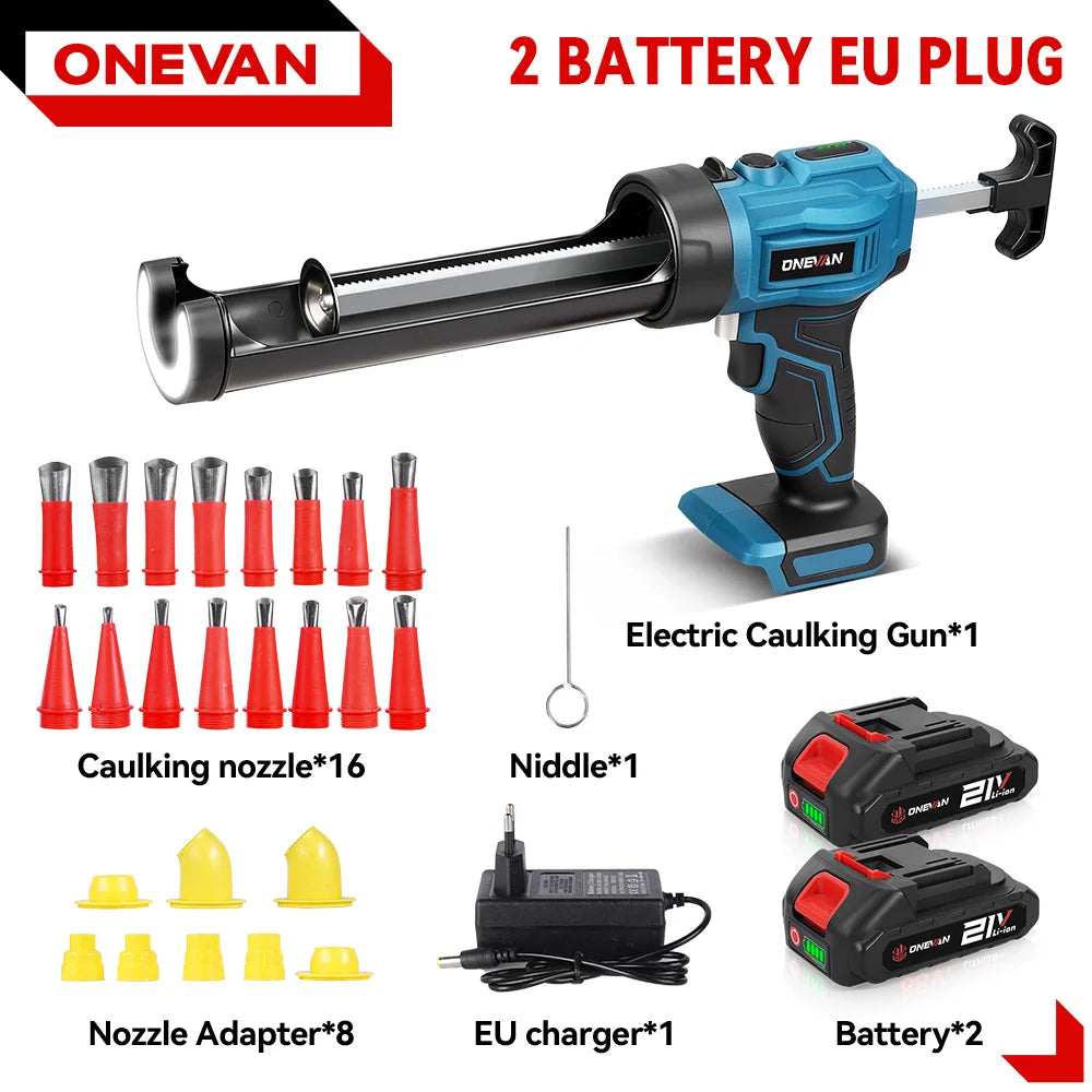 ONEVAN 4-snelheden elektrische kitspuit snoerloze lijmpistool glas hard rubber kitpistool elektrisch gereedschap voor Makita 18V accu