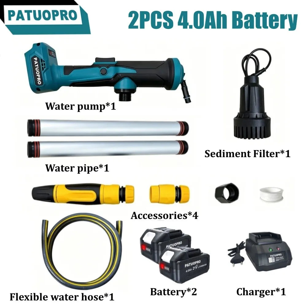 PATUOPRO Draadloze waterpomp draagbare staafoverdrachtspomp multifunctioneel tuingereedschap voor Makita 18V-accu