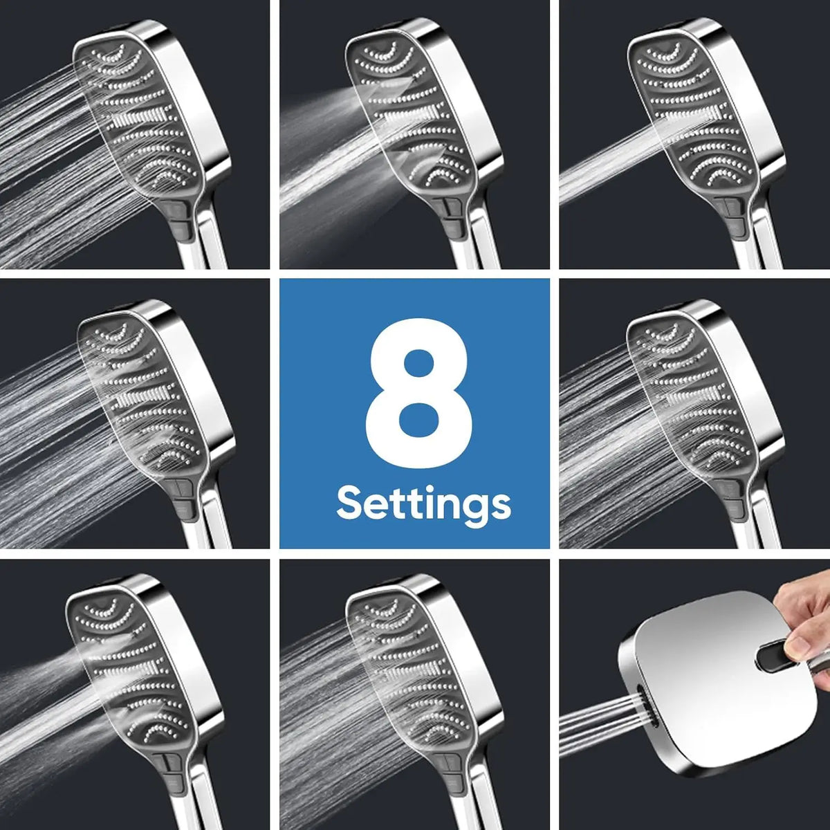 Adjustable High Power Filter Shower Head Set Bathroom Showerheads Large Water Saving Rainfall Shower Mixer Bathroom Accessory  "