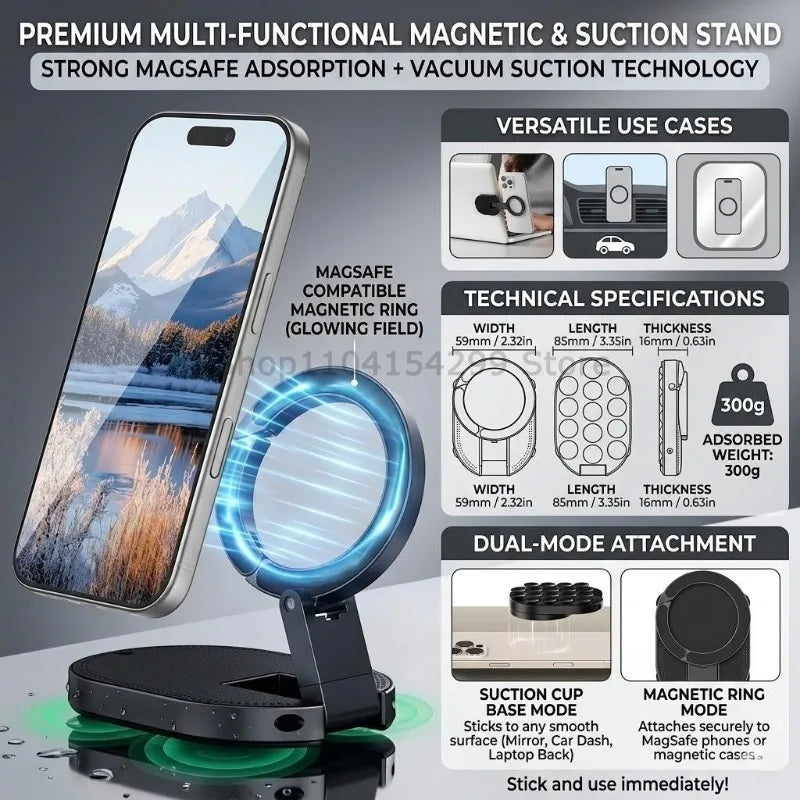 Ultrathin MagneticPhone Holder Laptop Stand with Same Screen Display Side Car Foldable Rollover Camera Flat Aluminum Alloy Back