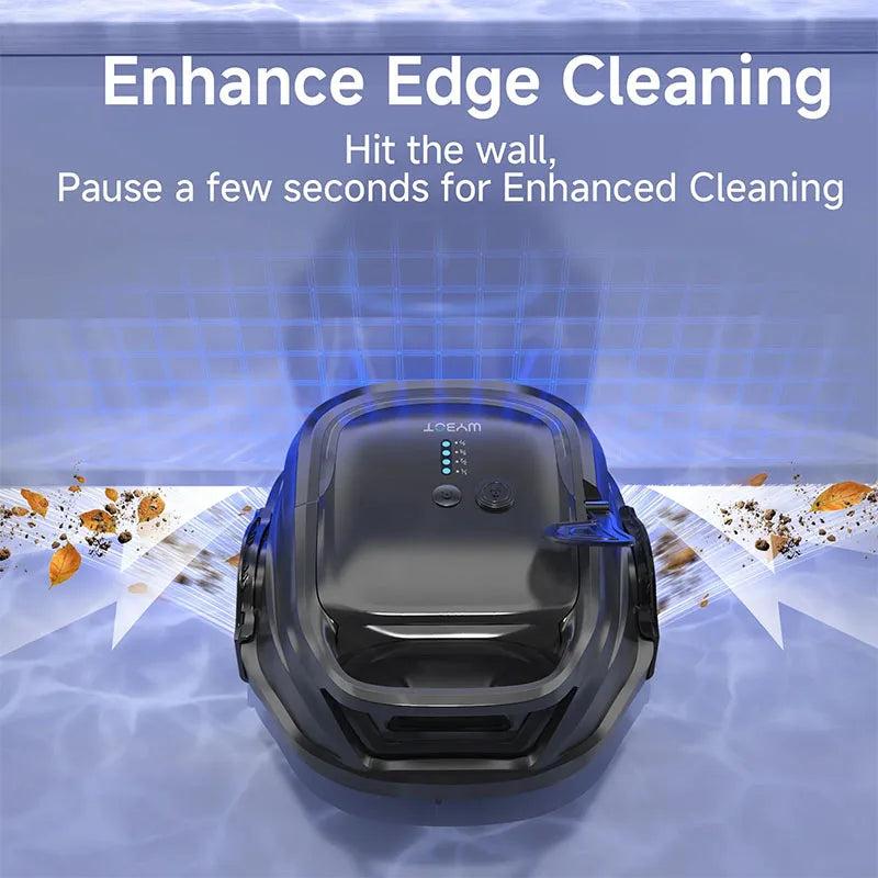 Robot nettoyeur de piscine sans fil WYBOT A1, nettoyage programmé pour le fond et les parois, filtration double couche, autonomie de 120 minutes