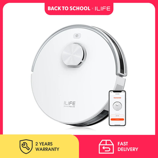 ILIFE V30 Robot Vacuum Cleaner, Laser Navigation, 10000Pa Suction, Up to 150min Runtime, APP Control, Customizable Cleaning
