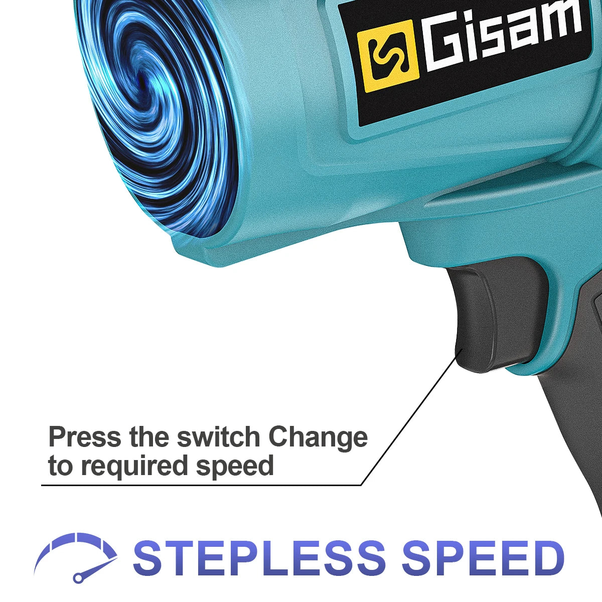 Gisam Brushless Electric Turbo Blower Jet Fan 200M/S Cordelss Leaf Blower Dust Blowing Power Tool For Makita 18V Battery Pin