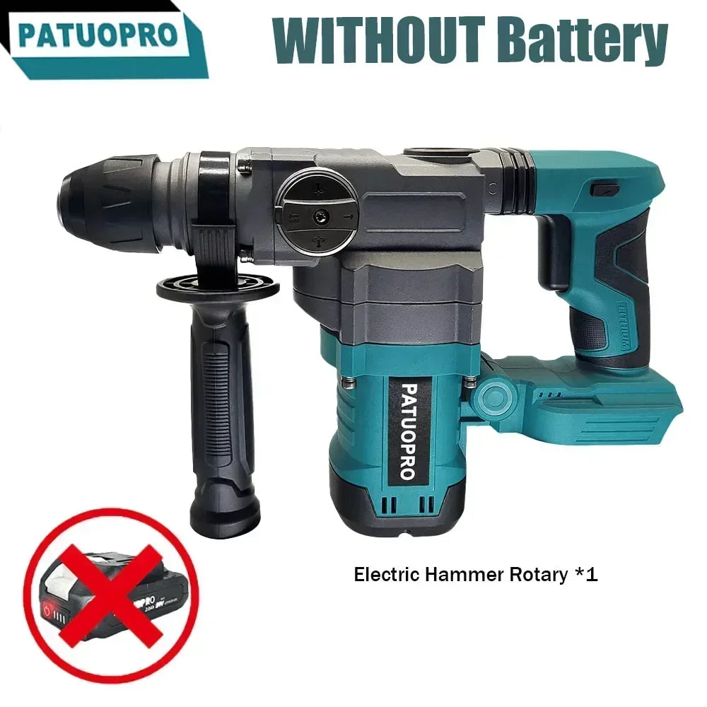 2280W Borstelloze 2-Mode Roterende Elektrische Hamer Handbediende Oplaadbare Klopboormachine Geschikt voor Beton Hout voor Makita 18V Accu