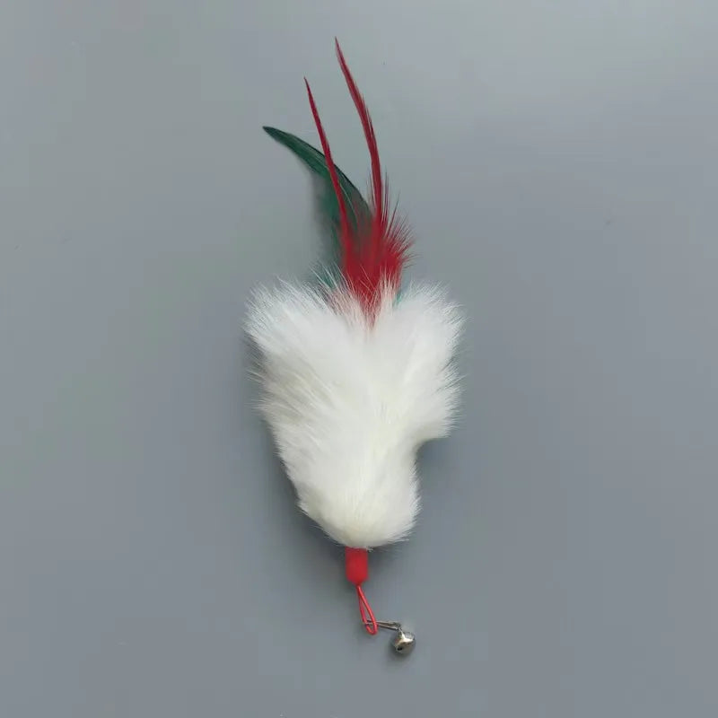 2 recharges de jouets à plumes pour chat, couleur aléatoire, jouet interactif pour chaton