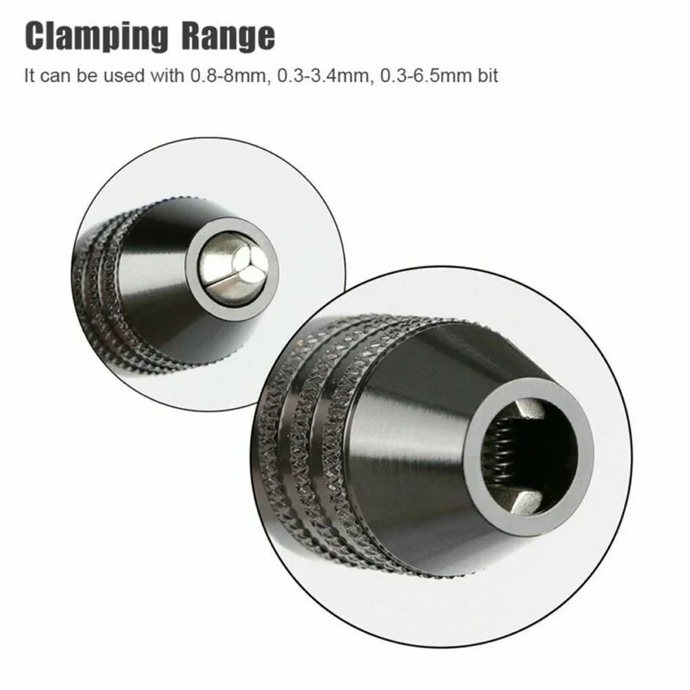 Mini sleutelloze boorkop 0,3-8mm zelfspannende elektrische boorhouder spantang gereedschap 1/4" zeskantschacht snelwisseladapter